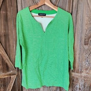 Jones Ny Womens Polka-Dot Blouse